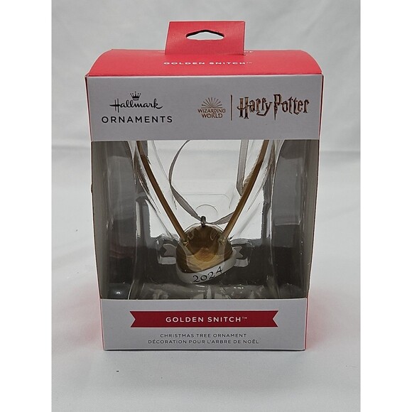 2024 New Hallmark Harry Potter Golden Snitch Red Box Christmas Ornament - Picture 1 of 12